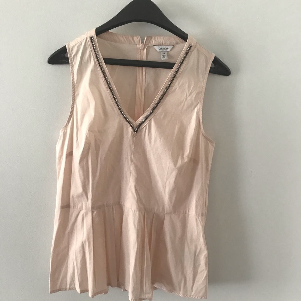 Calvin Klein Blush Peplum Top